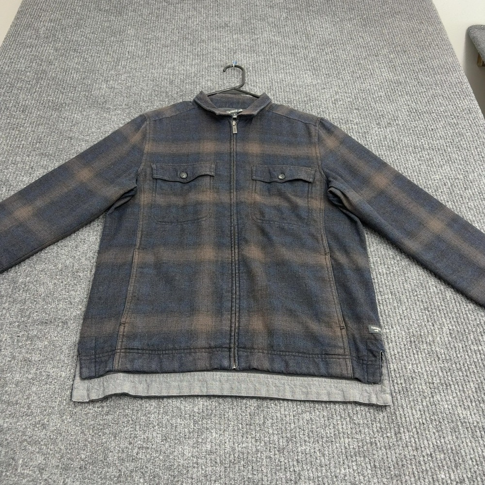 Toad&Co Shirt Jacket Mens S Blue Recycled Flannel Full Zip Plaid Gorpcore Rustic